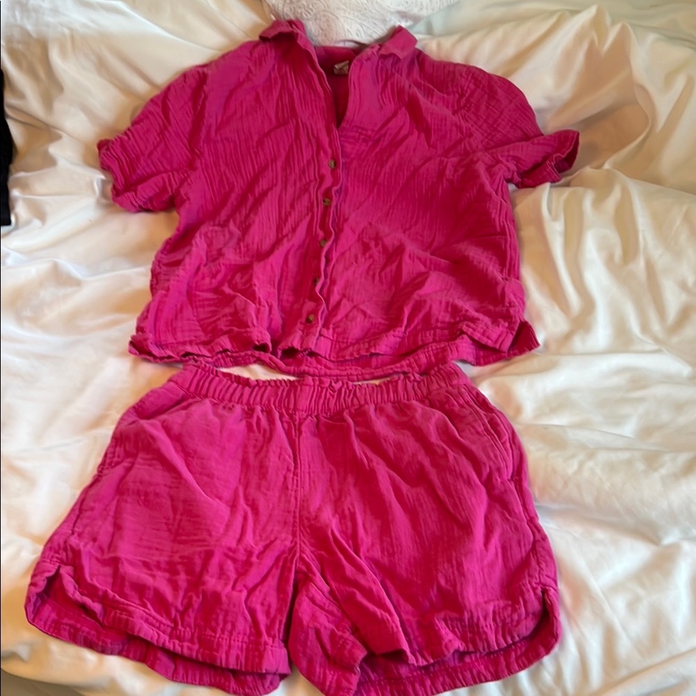 Button Down Shirt and shorts set